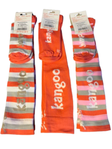 Kangoo Jumping kompresní podkolenky oranžové a pruhované