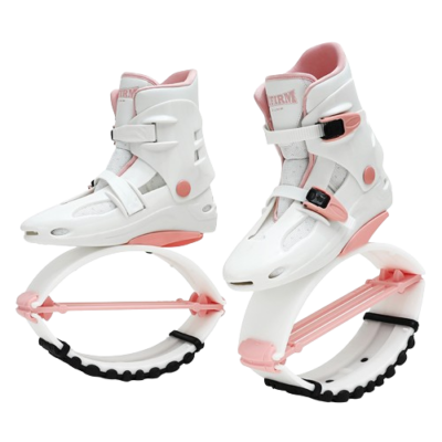 Skákací boty Kangoo Boots bilo-svetle růžové