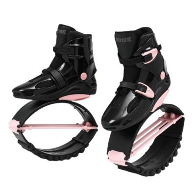 Skákací boty Kangoo Boots černo-svetle růžové