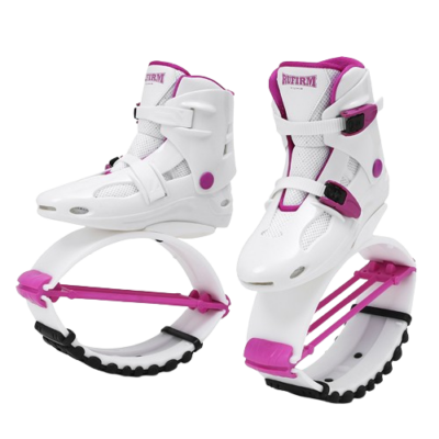 Skákací boty Kangoo Boots bílo-tmavě růžové